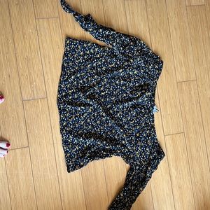 Madewell Silk Off-The-Shoulder Top in Falling Leaves